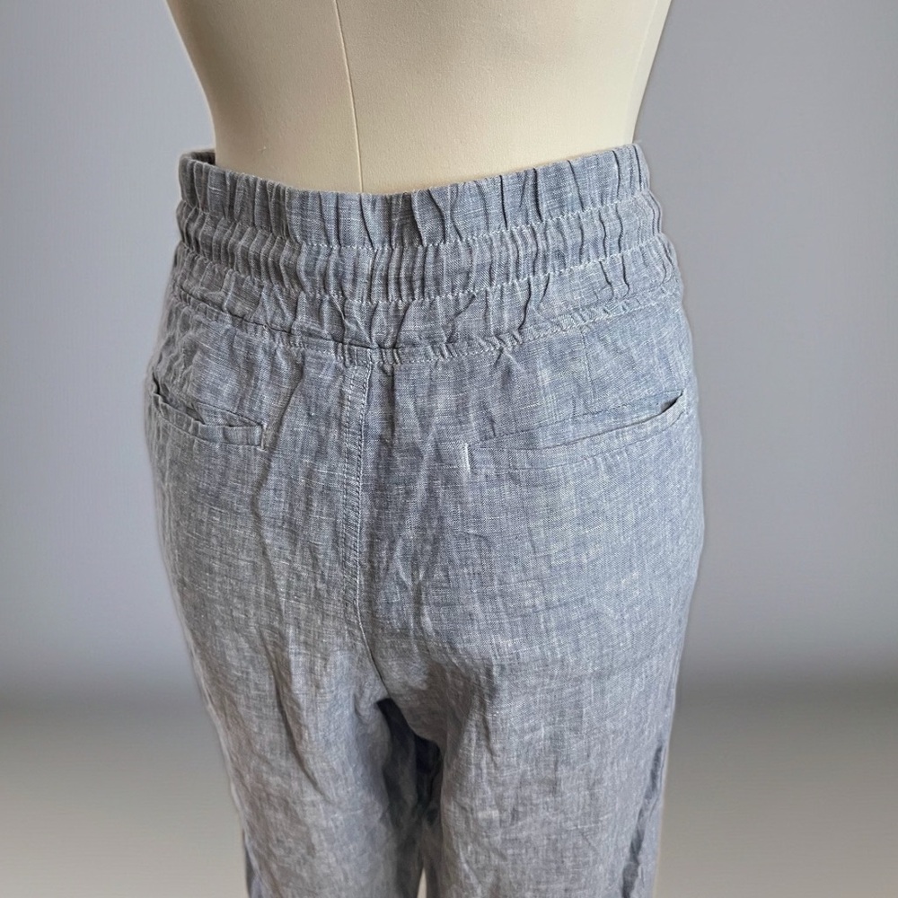 NWOT Athleta Light Blue Linen-Blend Drawstring Pants Sz 12 - Picture 8 of 12